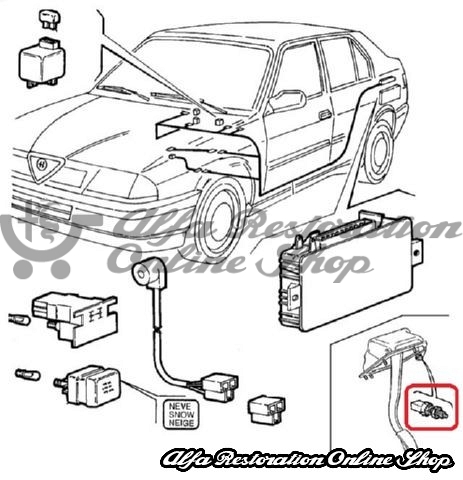 Alfa 33 905 Series/Alfa 33 907 Series Permanent 4 Brake Light Switch
