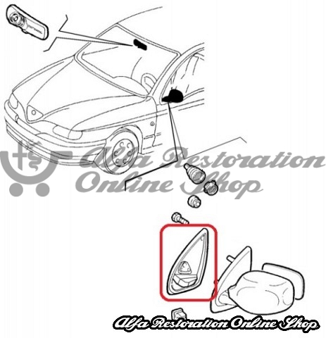 Alfa 146 Left Door Mirror Rubber Seal