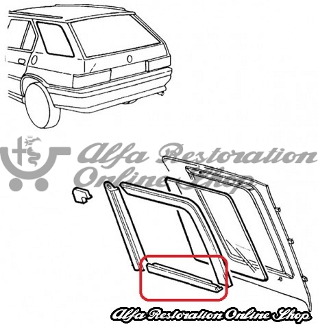 Alfa 33 SportWagon 905/907 Series Rear Left Quarter Window Horizontal Trim (Exterior Side)
