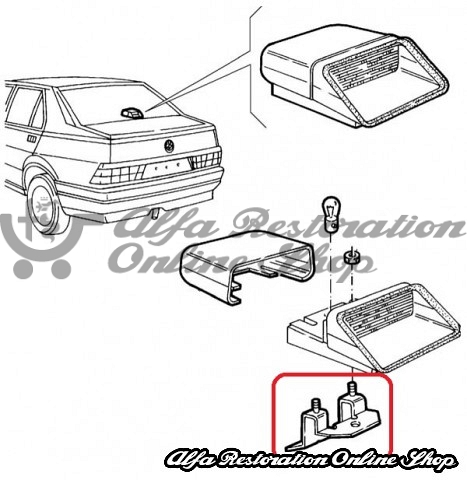 Alfa 75/Milano USA Models Center High Mount Stop Light Brackets (3rd Stop)