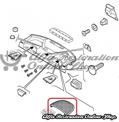 Alfa 156 Rear Loudspeaker Cover in Grey (Bose Sound System)