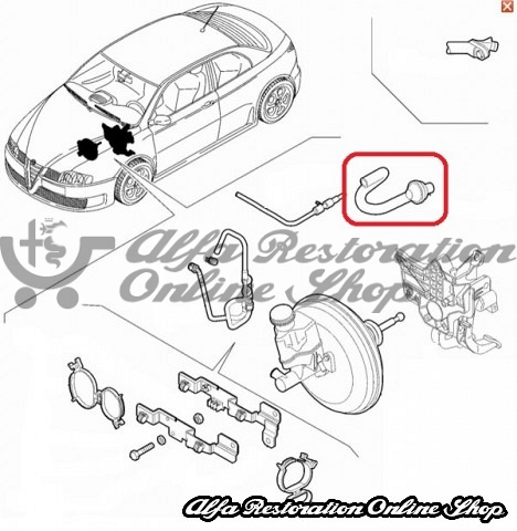 Alfa GT 2.0 JTS Brake Servo Vacuum Pipe with Valve