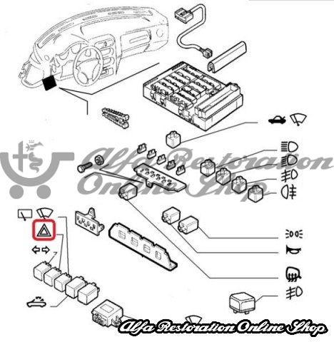 Alfa 155/GTV/Spider Car Radio/Hazzard Lights Relay
