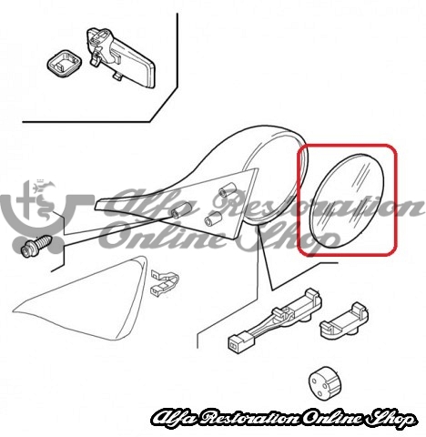 Alfa 156 All Models Right Door Rearview Mirror Glass