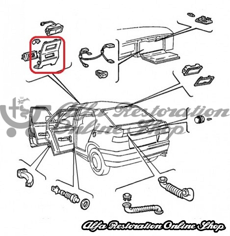 Alfa 33 905/907 Series Front Dome Light/Clock Frame