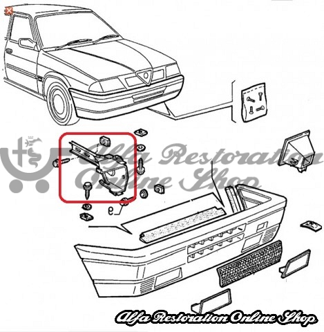 Alfa 33 907 Series Front Bumper Bracket - Right