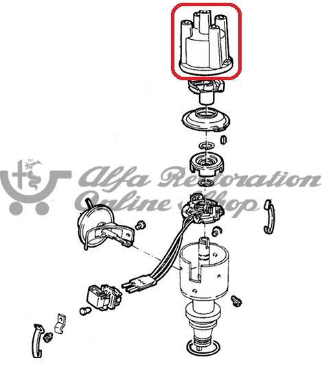 Alfa 164/Alfa 75/Alfa 33 905 & 907 Series/Spider Bosch Distributor Cap