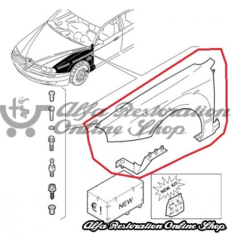 Alfa 156 GTA Front Left Wing (2001-2005)