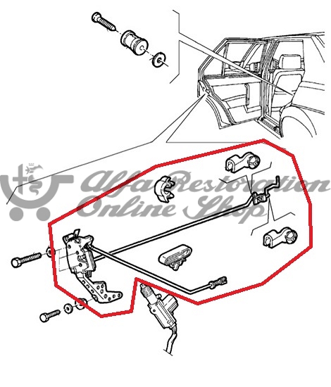 Alfa 75/Milano Rear Right Door Locking Mechanism