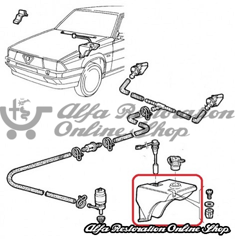 Alfa 75/Milano Windscreen Washer Fluid Tank