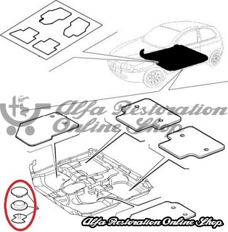 Alfa 147 Floor Mat Clips Kit (Beige Color)