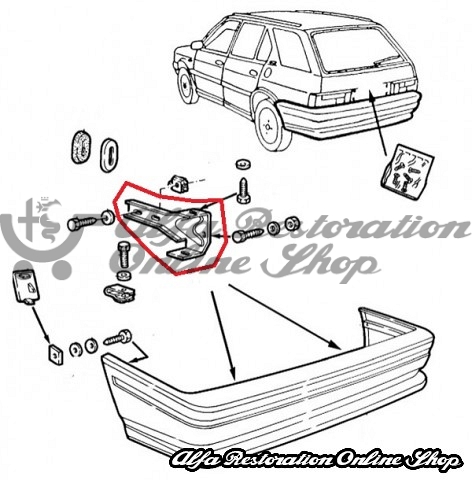 Alfa 33 905 Series Rear Bumper Bracket - Left Side