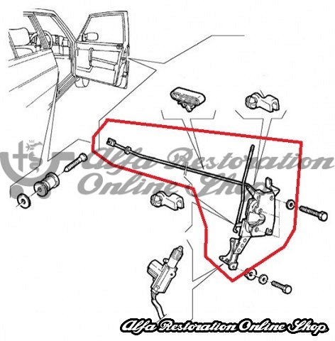 Alfa 75/Milano Front Right Door Locking Mechanism