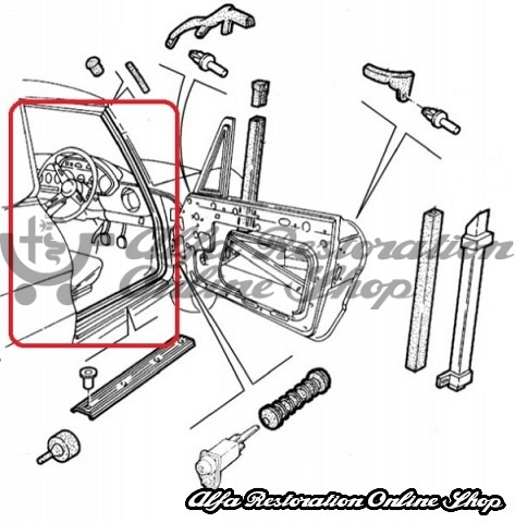 Alfa Spider S3/S4 115 Series Right Door Seal