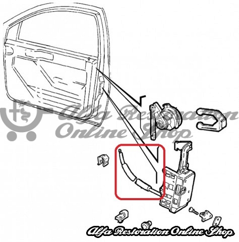 Alfa 155 Front Door Opening Cable /75/Milano/164 Sunroof Cable (Left Side)