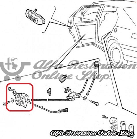 Alfa 33 Rear Left Door Locking Mechanism