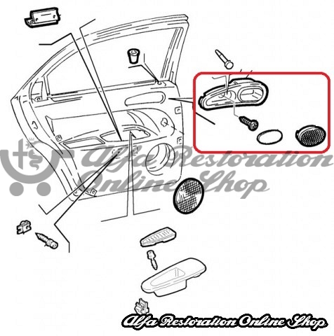 Alfa 156 Series 1 Rear Left Door Interior Handle Frame