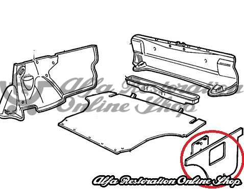 Alfa 33 SportWagon Luggage Compartment Left Carpet Door