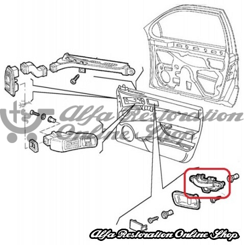Alfa 145/146 Boxer/GAMMA 97 Front Right Door Inner Pull Handle (Door Opening)