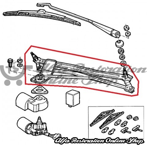 Alfa 75/Milano Windscreen Wiper System Assembly (LHD)