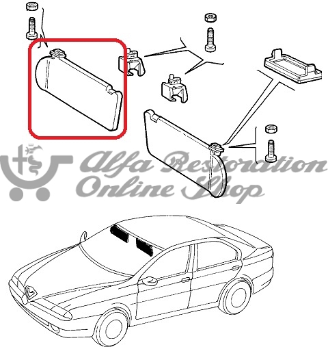 Alfa 166 Left Sunvisor (Grey/LHD)