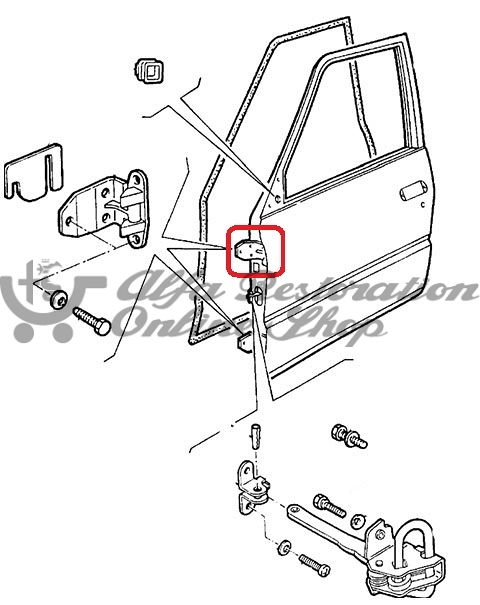 Alfa 33 905/907 Front Right Upper/Front Left Lower/Rear Right Lower Door Hinge