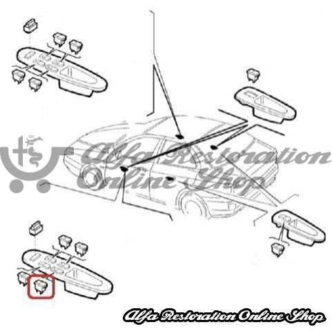 Alfa 156 Rear Left Door Power Window Switch