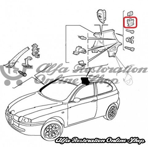 Alfa 147/156/GT/Giulietta C Pillar/Luggage Compartment Decorative Plastic Trim Clip