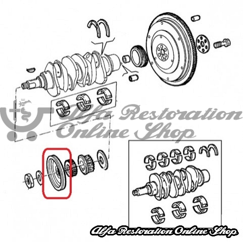 Alfa 33/Alfasud/Sprint Crankshaft Single Groove Pulley