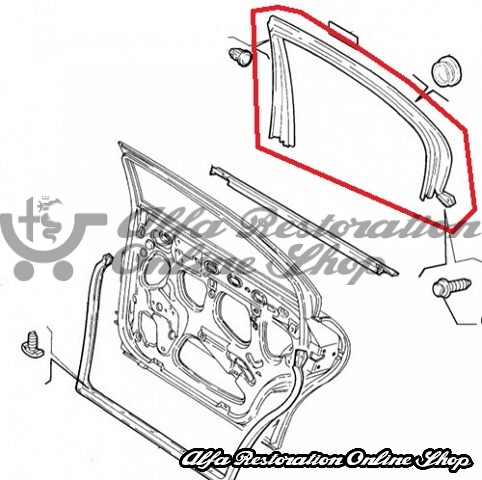 Alfa 166 Rear Right Door Upper Seal