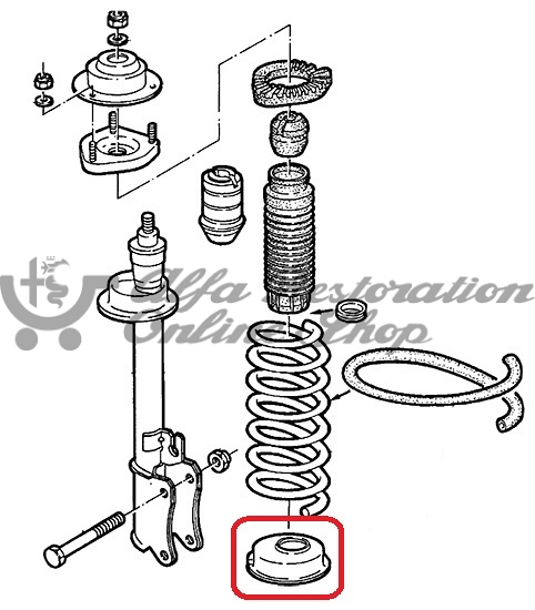 Alfa 164 Rear Shock Absorber Spring Plate Rubber Pad