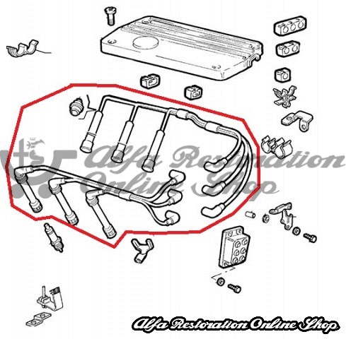 Alfa GTV/Spider 3.0 12V V6 Spark Plug Wires/Ignition Cables Set (Cylinders 1-2-3-4-5-6)