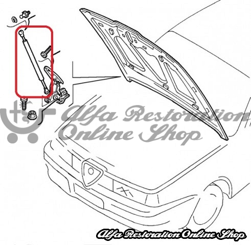 Alfa 155 Hood/Bonnet Struts Set