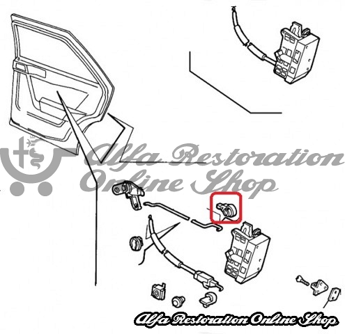 Alfa 33/164/155 Door Locking Mechanism Metal Rod Plastic Clip/Fastener