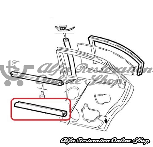 Alfa 156 All Models Rear Right Door Horizontal Window Trim (Inner Side)