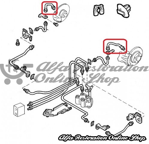 Alfa 155/Lancia Delta TB Integrale Rear Brake Hoses Set