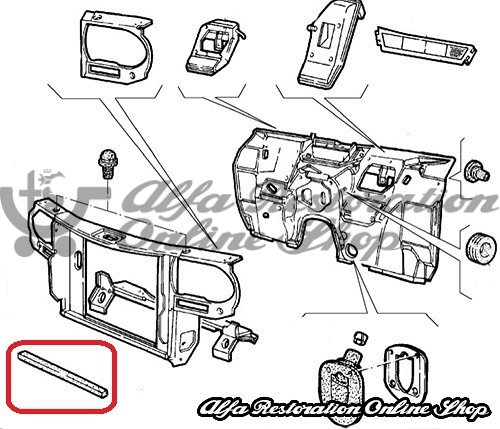 Alfa 75/Milano/S.Z./R.Z. Lower Radiator Crossmember Rubber Seal