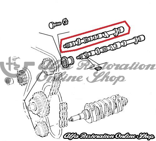 Alfa 75/Spider 1.6, 1.8 Carburated Intake Camshaft
