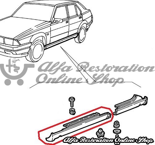 Alfa 75/Milano Front Left Side Skirt