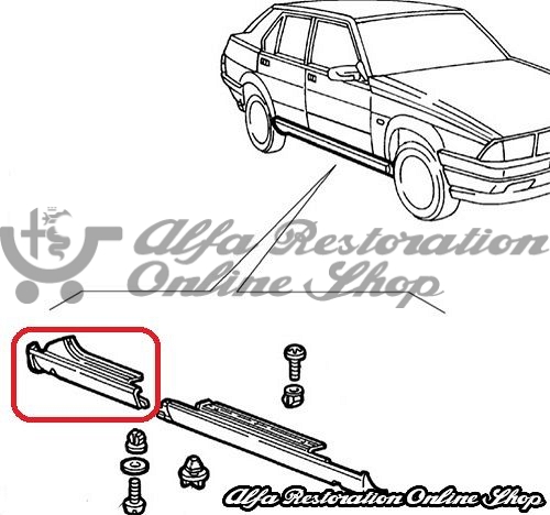 Alfa 75/Milano Rear Right Side Skirt