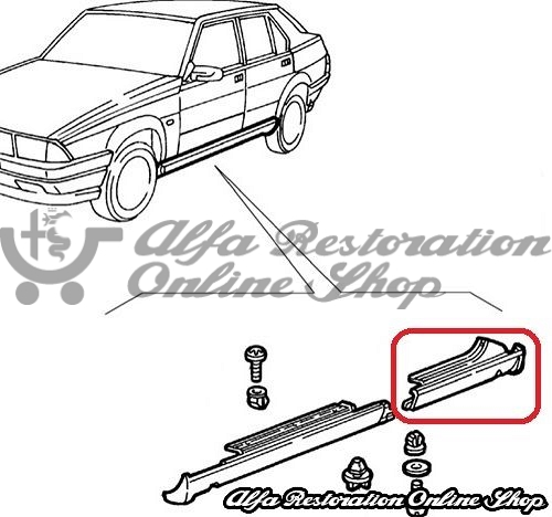 Alfa 75/Milano Rear Left Side Skirt