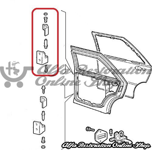 Alfa 155 Front/Rear Right Door Upper Hinge