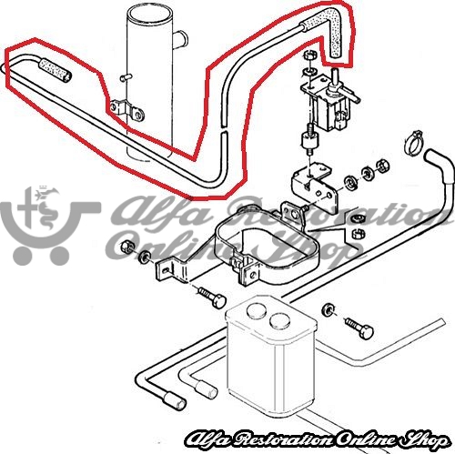 Alfa 164 Fuel Vapor Nylon Hose (to Charcoal Canister Valve)