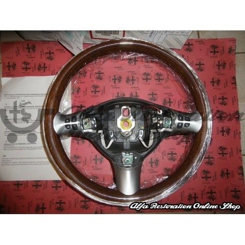 Alfa 147/GT Wooden Steering Wheel (Radio/Telephone Controls)
