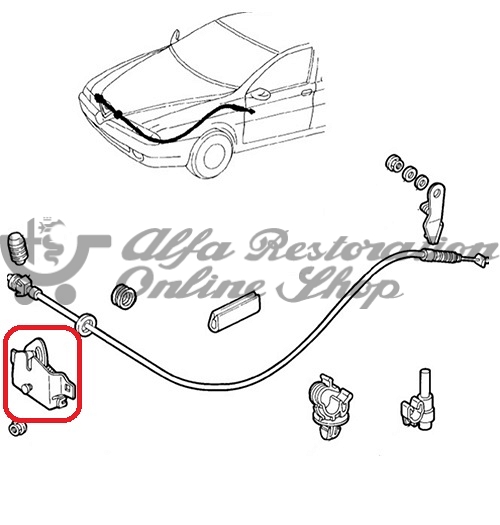 Alfa 166 Series 1 Hood/Bonnet Locking Mechanism (Alarm/LHD)