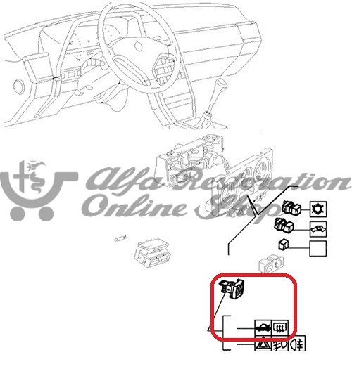 Alfa 164 Series 1 Boot/Heated Window Switch (1987-1992 Models)