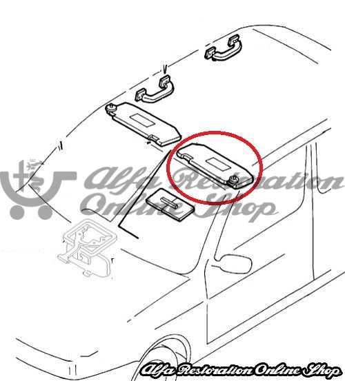 Alfa 155 Left Sunvisor (LHD Vehicles)