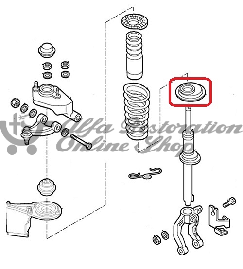 Alfa 147/156/GT Front Suspension Spring Lower Rubber Mount/Ring