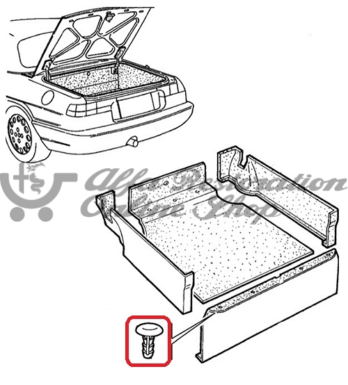 Alfa 33 905 Series/Spider 115 Series Wheelarch Liner/Boot Carpet Button