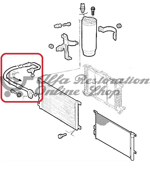 Alfa 156 Air Conditioning High Pressure Hose (Condenser to Filter/Dryer)